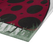 可愛いテントウムシとヤドリギ カッティングボード (角)