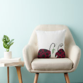 可愛いテントウムシとヤドリギ クッション (椅子)