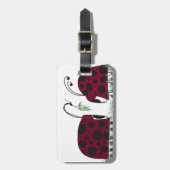 可愛いテントウムシとヤドリギ ラゲッジタグ (正面縦)