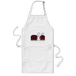 可愛いテントウムシとヤドリギ ロングエプロン