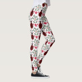可愛いテントウムシの花柄シームレス パターン レギンス (右)