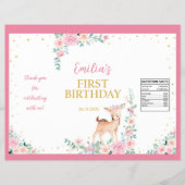 可愛いディアピンクフローラ誕生日チップバッグラッパー チラシ (正面)