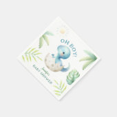 可愛いディノオ男の子の恐竜の赤ちゃんシャワー スタンダードカクテルナプキン (角)