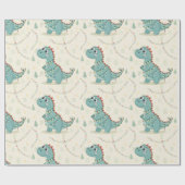 可愛いディノクリスマスライトボーイズ&キッズ ラッピングペーパー (フラット)