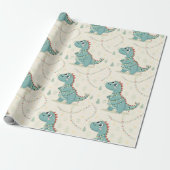 可愛いディノクリスマスライトボーイズ&キッズ ラッピングペーパー (アンロールド)