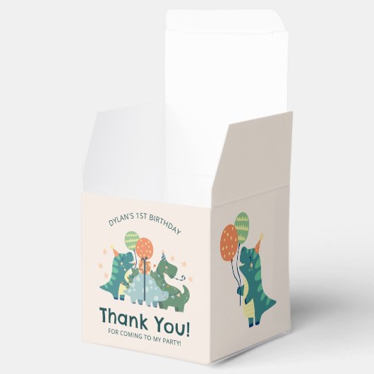 可愛いディノミート恐竜誕生日ありがとう フェイバーボックス (オープン)