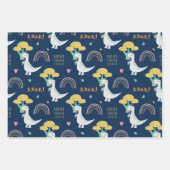 可愛いディノ柄 ラッピングペーパーシート (正面3)