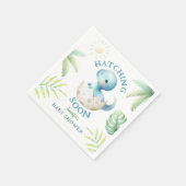 可愛いディノ男の子の恐竜の赤ちゃんシャワー スタンダードカクテルナプキン (角)