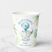 可愛いディノ男の子の恐竜の赤ちゃんシャワー 紙コップ (正面)