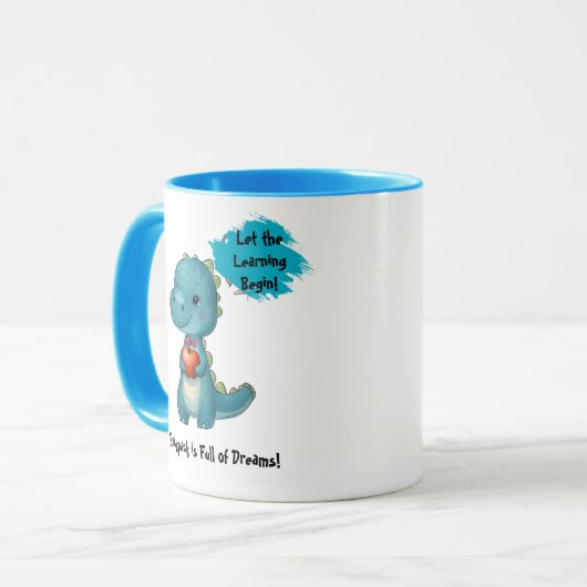 可愛いディーノバックパックステッ子供へカー マグカップ (正面左)