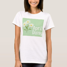 可愛いデイジーの花 水彩画 4月の誕生日 Tシャツ