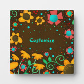 可愛いデイジーイエローおもしろいお洒落フローラカスタマイズ フォトプラーク (正面)