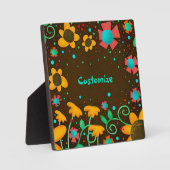 可愛いデイジーイエローおもしろいお洒落フローラカスタマイズ フォトプラーク (正面)