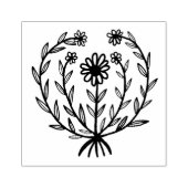 可愛いデイジーカスタムフローラ自分の文字を追加 ラバースタンプ (インプリント)