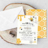 可愛いデイジースウィートエイトビーハニービー誕生日 招待状