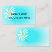可愛いデイジーターコイズと白カスタム両面 名刺 (正面/裏面)