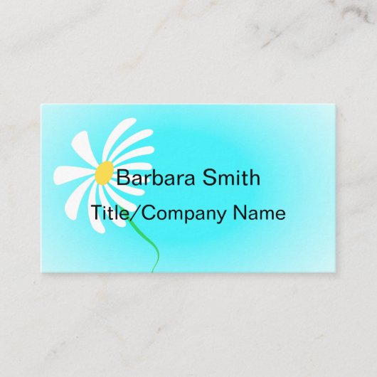 可愛いデイジーターコイズと白カスタム両面 名刺 (正面)