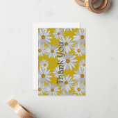 可愛いデイジーパターン(の模様が)あるありがとう ノートカード (正面/裏面インサイチュ)