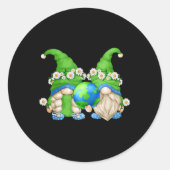 可愛いデイジーフラワーヒッパイカップルお母さんとパパEa ラウンドシール (正面)