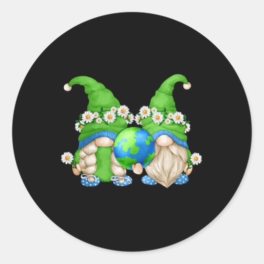 可愛いデイジーフラワーヒッパイカップルお母さんとパパEa ラウンドシール (正面)