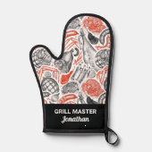 可愛いデイジーフローラルパターンあなたのカスタム文字を追加 鍋つかみ (正面)