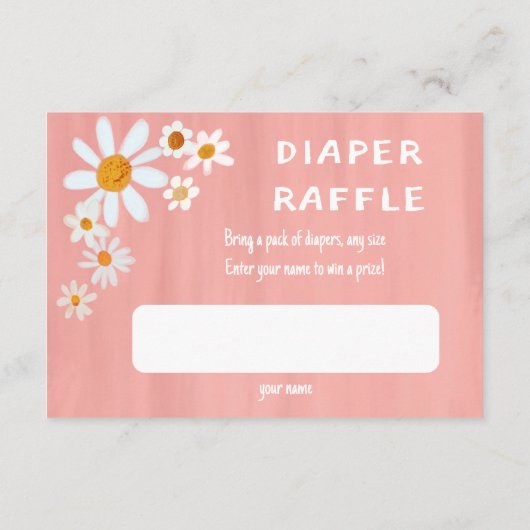 可愛いデイジーブーケ色彩の鮮やか手カスタムベビーシャワー エンクロージャーカード (裏面)