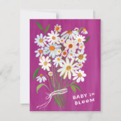 可愛いデイジーブーケ色彩の鮮やか手カスタムベビーシャワー 招待状 (正面)