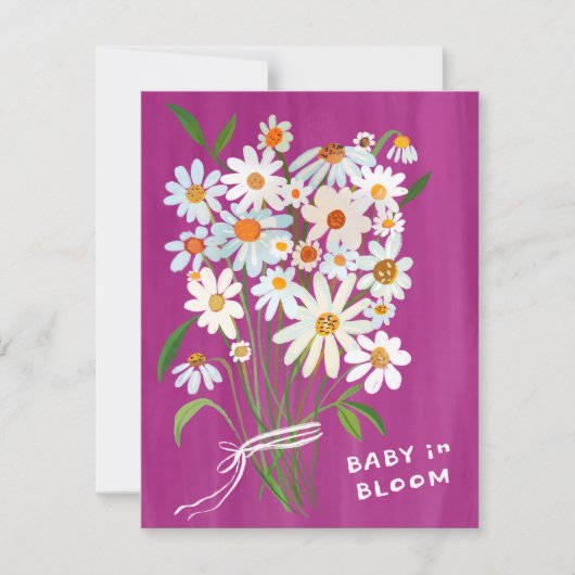 可愛いデイジーブーケ色彩の鮮やか手カスタムベビーシャワー 招待状 (正面)