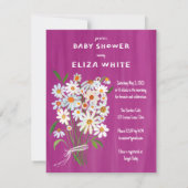 可愛いデイジーブーケ色彩の鮮やか手カスタムベビーシャワー 招待状 (裏面)
