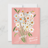 可愛いデイジーブーケ色彩の鮮やか手カスタムベビーシャワー 招待状 (正面)