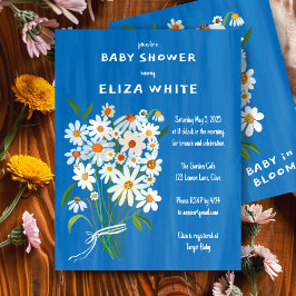 可愛いデイジーブーケ色彩の鮮やか手カスタムベビーシャワー 招待状