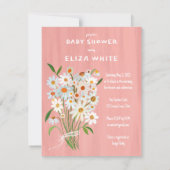 可愛いデイジーブーケ色彩の鮮やか手カスタムベビーシャワー 招待状 (裏面)