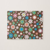 可愛いデイジー花柄 ジグソーパズル (横)