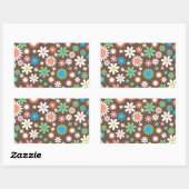 可愛いデイジー花柄 長方形シール (シート)