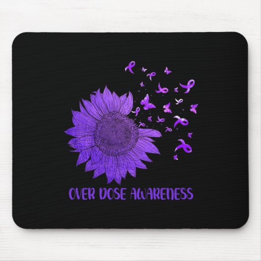 可愛いデイジー蝶パープルリボンオーバードーズ戦争 マウスパッド (正面)