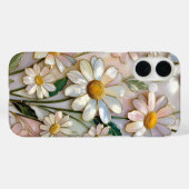 可愛いデイジーiPhoneケース 花 ステンドグラスデザイン Case-Mate iPhoneケース (裏面 (横))