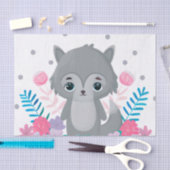 可愛いデコップキッズオオカミ愛好家 薄葉紙 (クラフト)