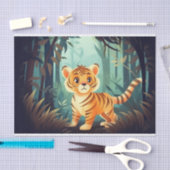 可愛いデコップキッズタイガー愛好家ジャングル 薄葉紙 (クラフト)