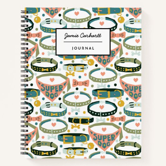 可愛いデザイナードッグカラーカスタマイズ ノートブック (正面)