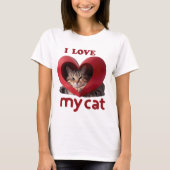 可愛いデザインが好きな猫が大好き Tシャツ (正面)