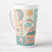 可愛いデザインと子どもテーマ カフェラテマグ (左アングル)