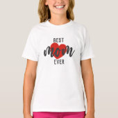 可愛いデザイン最高の文字マママエバーハート Tシャツ (正面)
