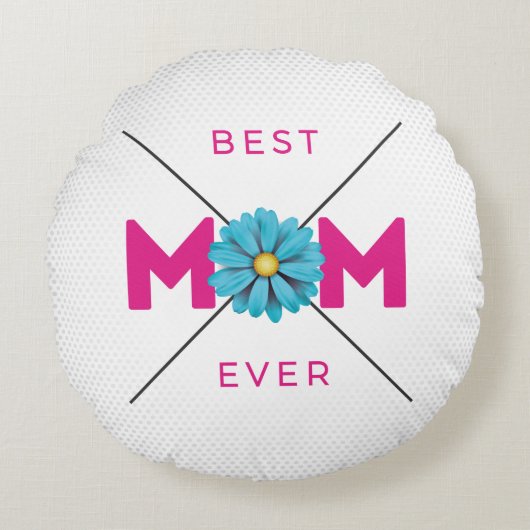 可愛いデザイン最高の文字母なる日のために母なる ラウンドクッション (正面)