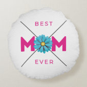 可愛いデザイン最高の文字母なる日のために母なる ラウンドクッション (裏面)