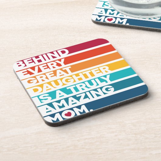 可愛いデザイン表現文字母の日 コースター (左側)