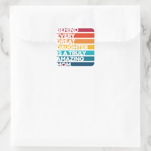 可愛いデザイン表現文字母の日 スクエアシール (バッグ)