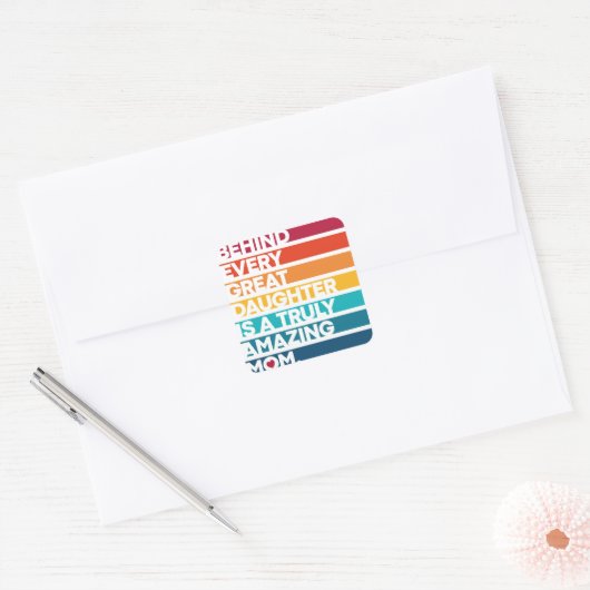 可愛いデザイン表現文字母の日 スクエアシール (封筒)