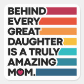 可愛いデザイン表現文字母の日 スクエアシール (正面)