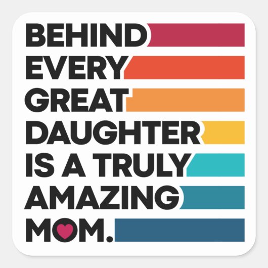 可愛いデザイン表現文字母の日 スクエアシール (正面)