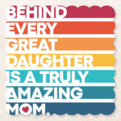 可愛いデザイン表現文字母の日 ペーパーコースター (正面)